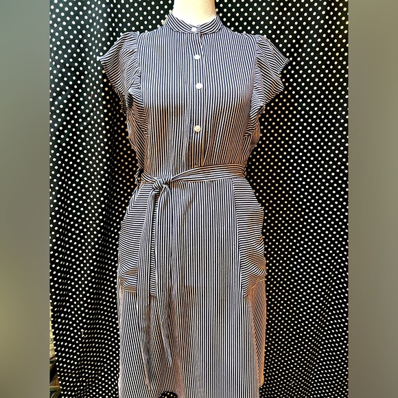 Monteau Women's Button Front Linen Blend Wide Leg Jumpsuit Brown Size Petite Large